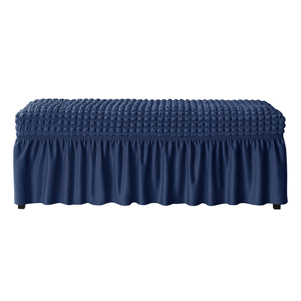 Stretch Fabric Bench Cover with Skirt, Spandex Slipcover for Dining Bench Protector Rectangle Elastic Seat Cover with Elegant Skirt Design, Full Prote