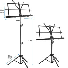 Veelzijdig podiumstatief, in hoogte verstelbaar van 70 cm tot 140 cm, metalen veerarm voor een veilige bevestiging van het blad, ideaal voor