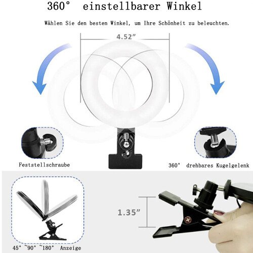 Dimmable Led Ring Light, Circle Design Multi Utilisation For A Seamless Lighting Experience, Variable Color Temperature To Enhance Your Presence, 1