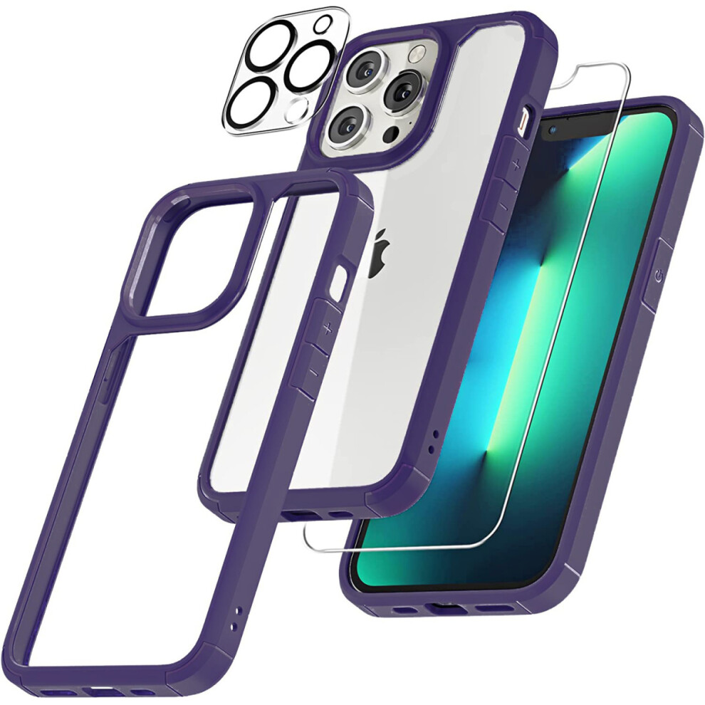 Stylish Clear Phone Case, Crystal Clear Transparency With Anti-Yellowing Technology For Summer Vibes Purple 9128293751971