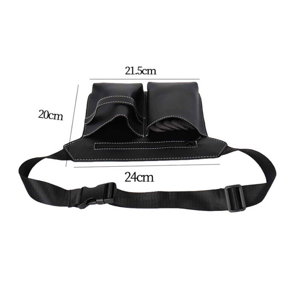 Unisex Professional Hairdresser's Tool Holster, Pu Leather Waist Pouch With Adjustable Straps, Multi-Pocket Function For Scissors And Combs, Perfect For