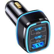 Chargeur de voiture rapide PowerNode, technologie de charge rapide indépendante pour une large compatibilité, protections intégrées, lumière LED