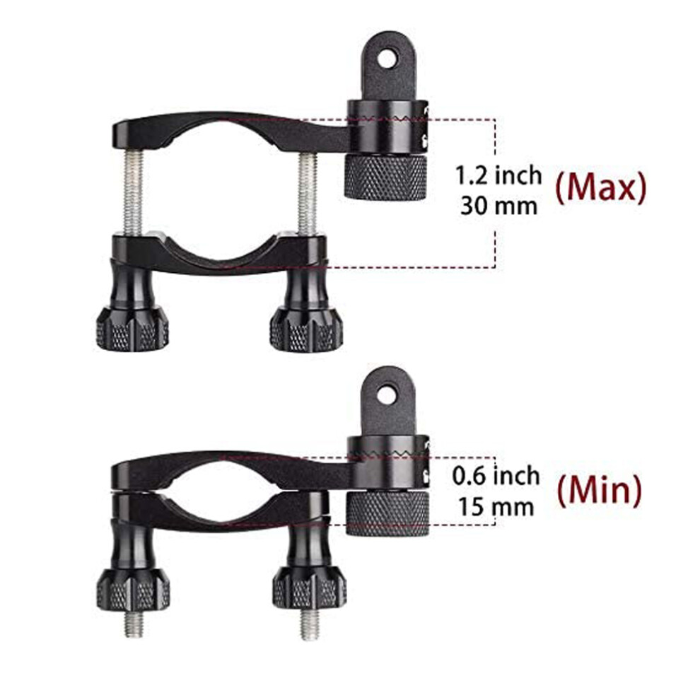 Action Camera Mount, Handlebar Bike Pole Mount With Aluminum Alloy Construction For 360 Degree Rotation On Motorcycle Clamp, Non-Slip Design For 9128293439824