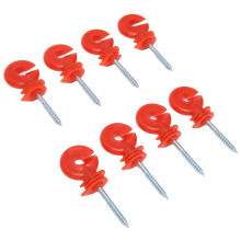 50 pièces isolateurs en plastique et acier pour clôture électrique imperméables à la pluie protection solaire rouge`