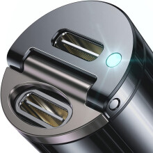 Innovativ hurtiglader for bil, PD45W og QC45W dobbeltportadapter, design i aluminiumslegering som sikrer forbedret varmespredning og lang levetid