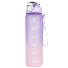 Time Marker sportwaterfles, herbruikbare waterfles, antislip comfortabele grip voor fitnessliefhebbers, gezond materiaal, 1 liter