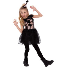 (4-6 Years, Black/Beige) Smiffys Girls Vintage Clown Costume Set
