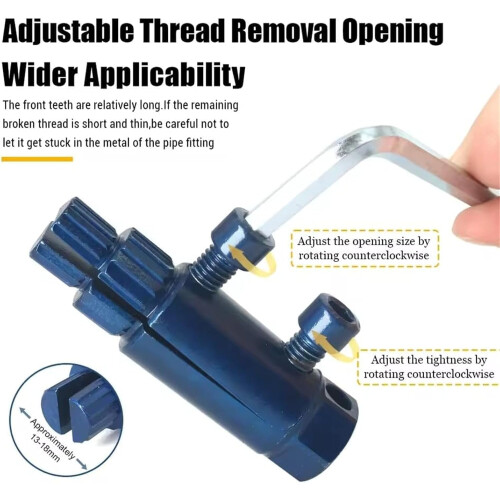 Pipe extractor for broken pipes, thread extractor for broken valves, easy removal, for damaged water pipes (blue) 2