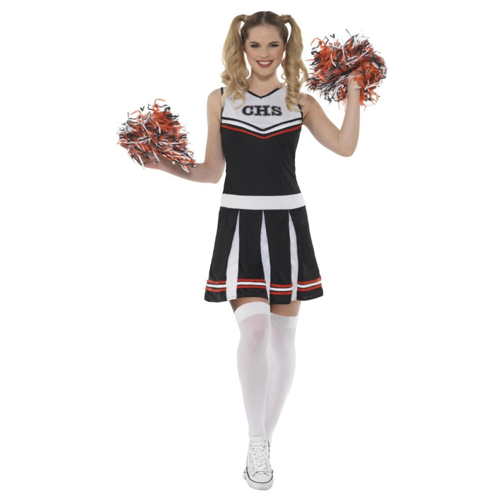 Smiffy's (M, /White) Womens/Ladies Cheerleader Costume Set Black