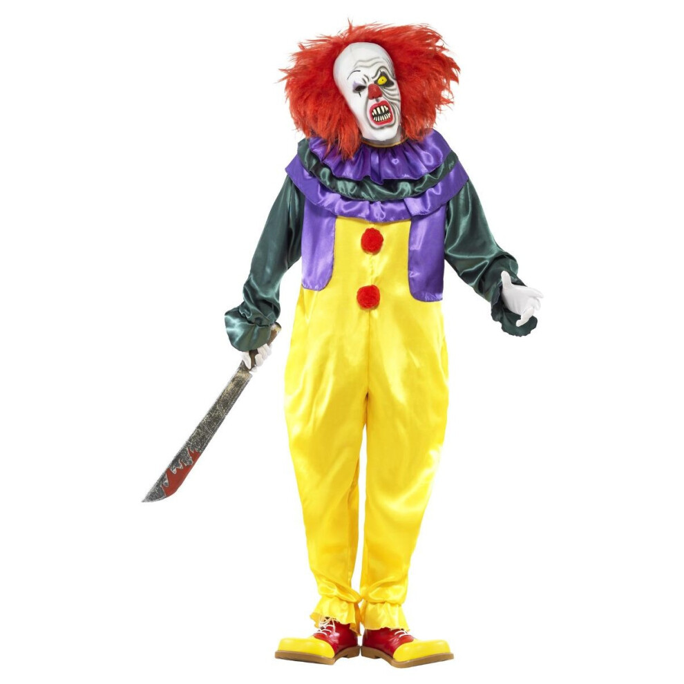 Smiffy's (L, Multicoloured) Mens Classic Horror Clown Costume Set Red
