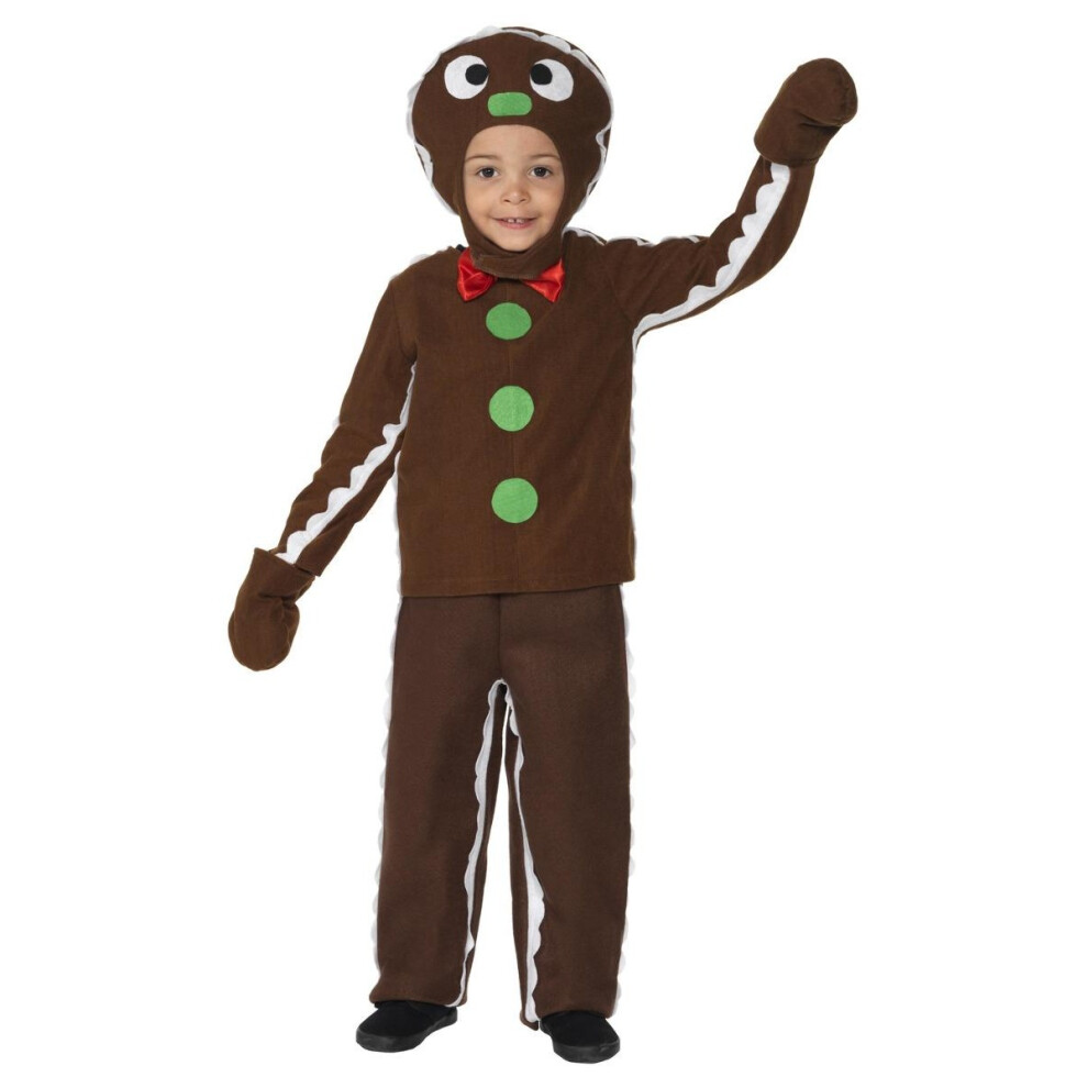 Smiffy's (7-9 Years, ) Childrens/Kids Gingerbread Man Christmas Costume Set Brown