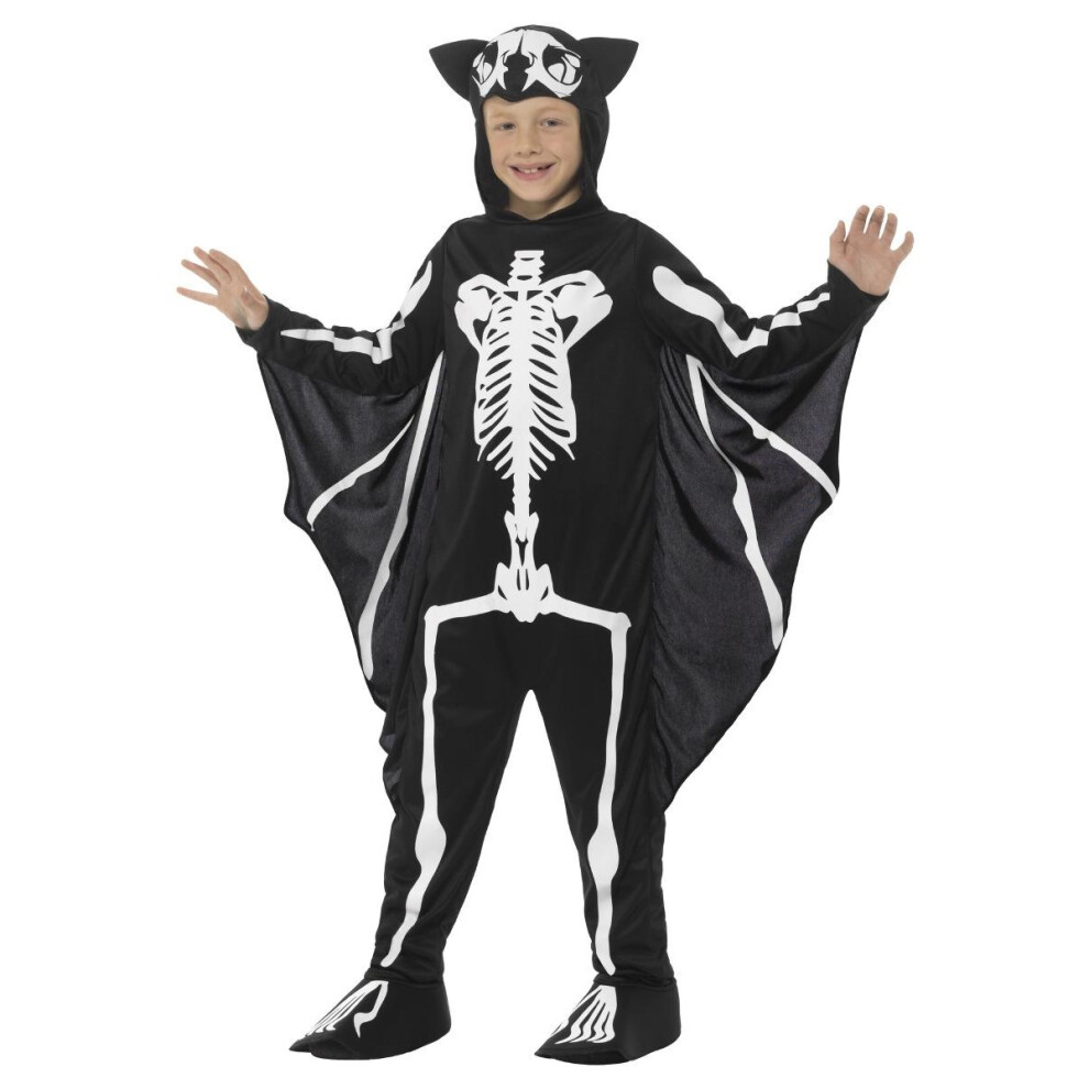 Smiffy's (10-12 Years, Black/White) Childrens/Kids Bat Skeleton Costume