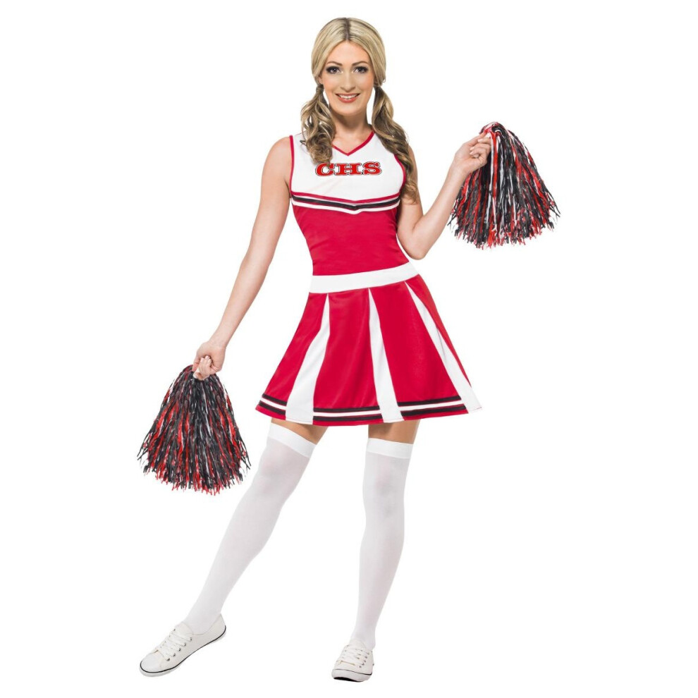 Smiffy's (Xs, ) Womens/Ladies Cheerleader Costume Red/White