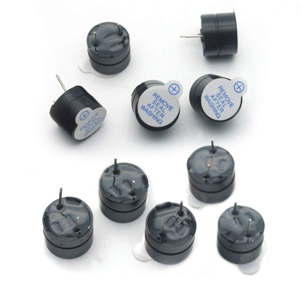 10 Pcs/Set 5V Active Buzzer, Long, Continuous Tone Alarm, 12Mm, Suitable For Computers, Printers, Electronics. 9365049056144