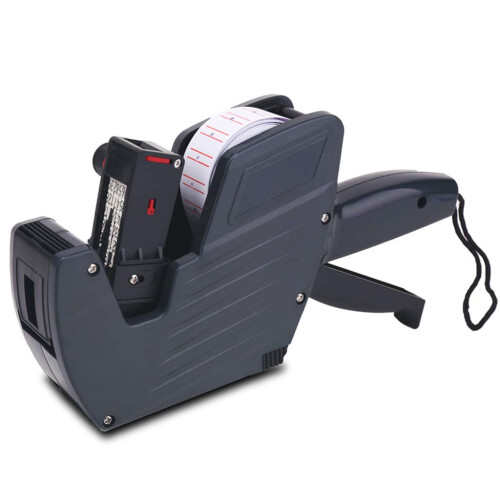 8digit labeler with red lines, label paper, retail store
