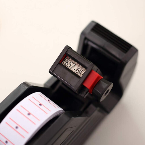 8digit labeler with red lines, label paper, retail store 2