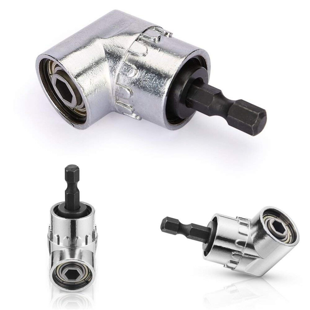 Right Angle Drill Attachment, 105 Degree 1/4 Inch Hex Bit Driver For Tight Corners, Power Screwdriver Adapter, 1 Pack 9412369316622