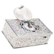 Boîte à musique d'oiseau chantant mécanique à-argent