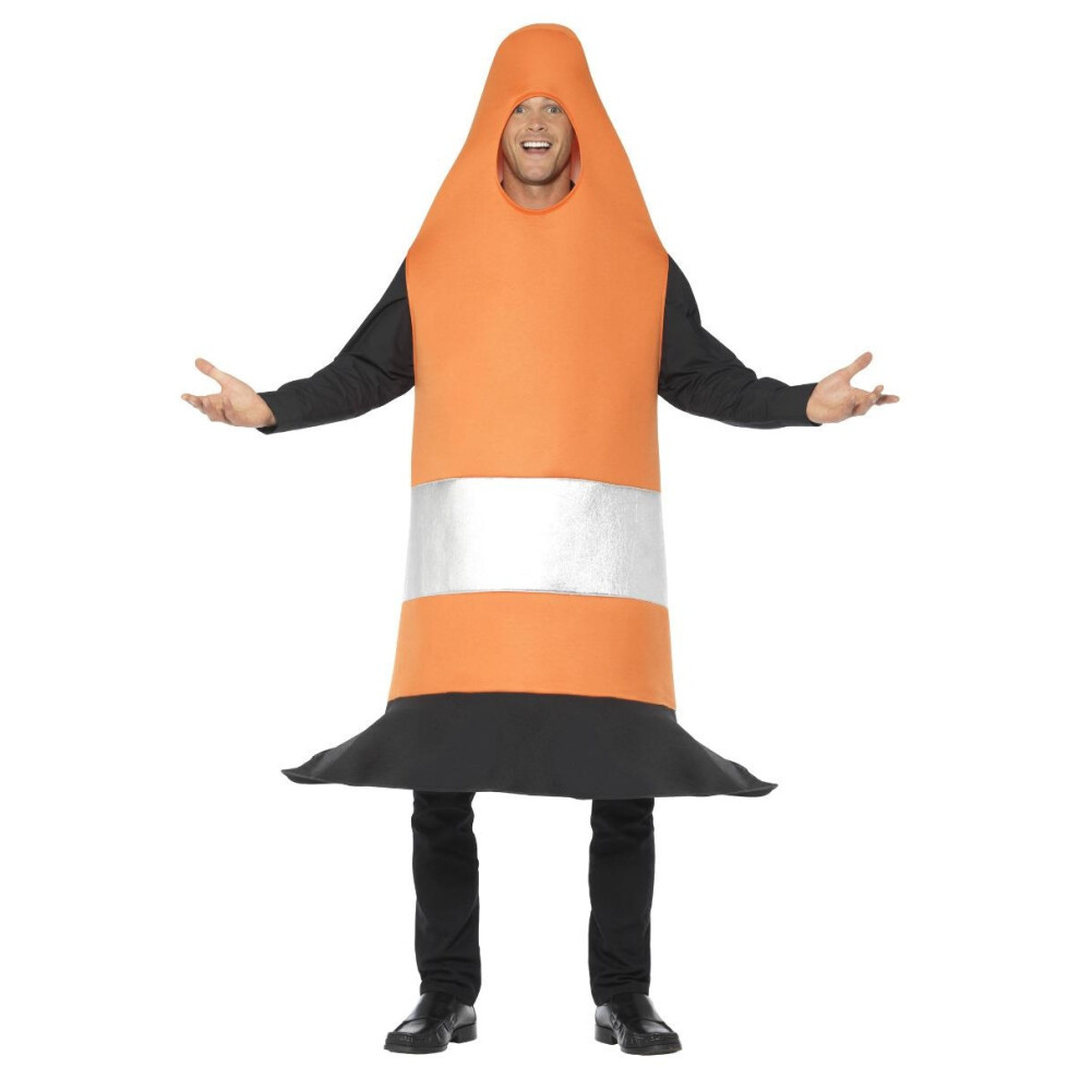 Smiffy's Unisex Adult Traffic Cone Costume Tabard Orange
