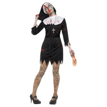 (M, Black/White) Smiffys Womens/Ladies Zombie Sister Costume