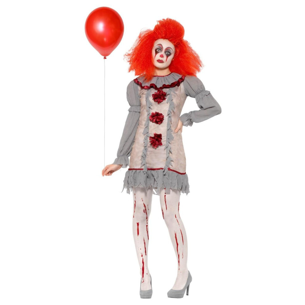 Smiffy's (L, Grey/Red) Womens/Ladies Clown Vintage Costume Set Red