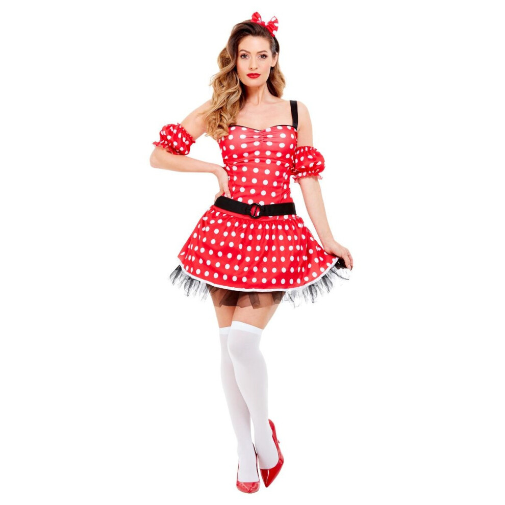 Smiffy's (S, Red/Black/White) Womens/Ladies Madame Mouse Costume Set
