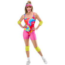 (S, Pink/Red/Multicoloured) Barbie Womens/Ladies Roller Skate Costume