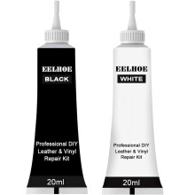 2pcs Leather Kit, 20ml Black and White Filler, Vinyl for Upholstery, Couch, Car Seat