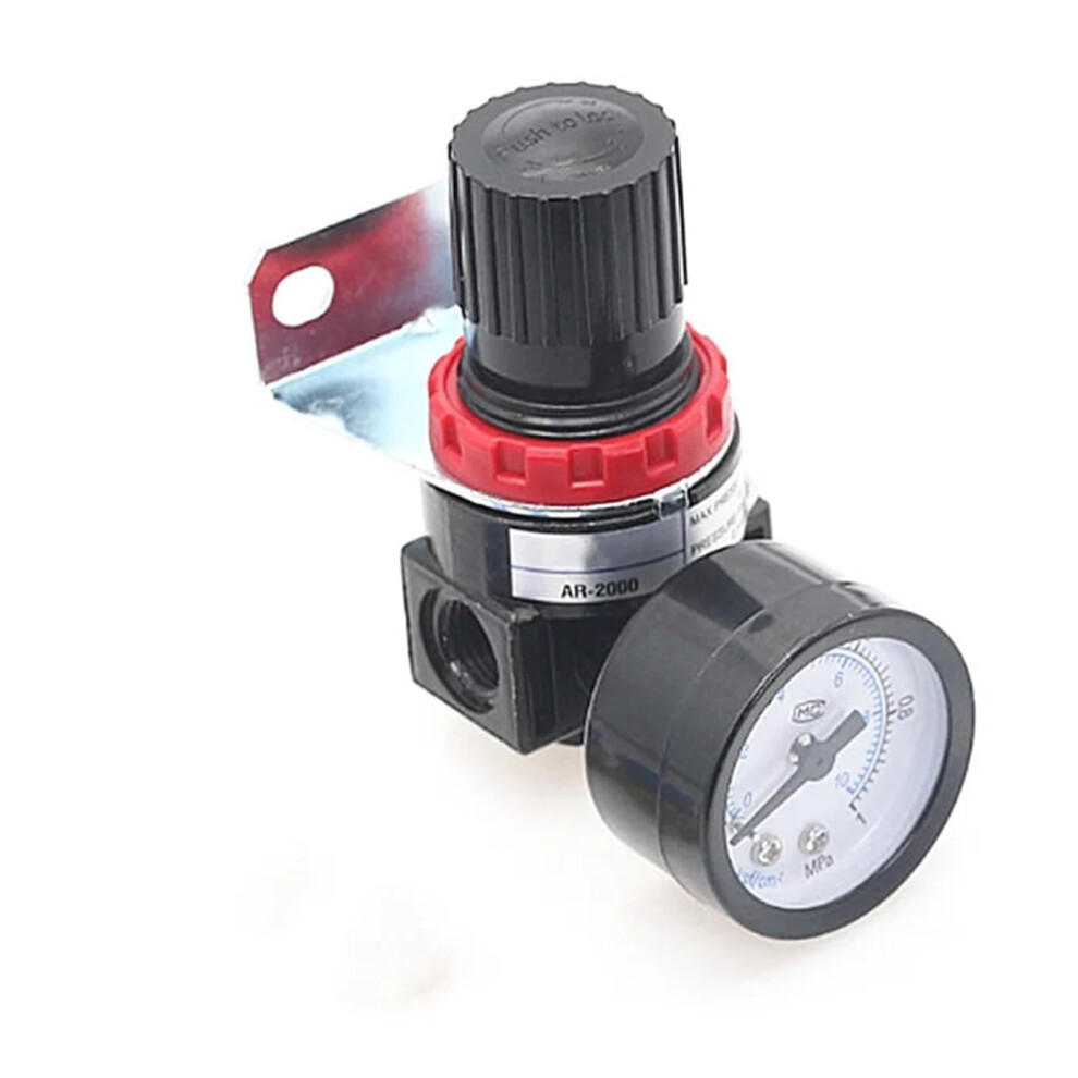 Ar2000 G1/4 Air Compressor Regulator With Gauge, Precise Pressure Control, Durable Metal Valve 9189345136184