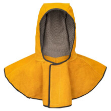 Welding Hood AntiScalding, Neck and Shoulder Drape, Flame Retardant Cowhide HeatInsulation Shawl Hat, Extra Safety