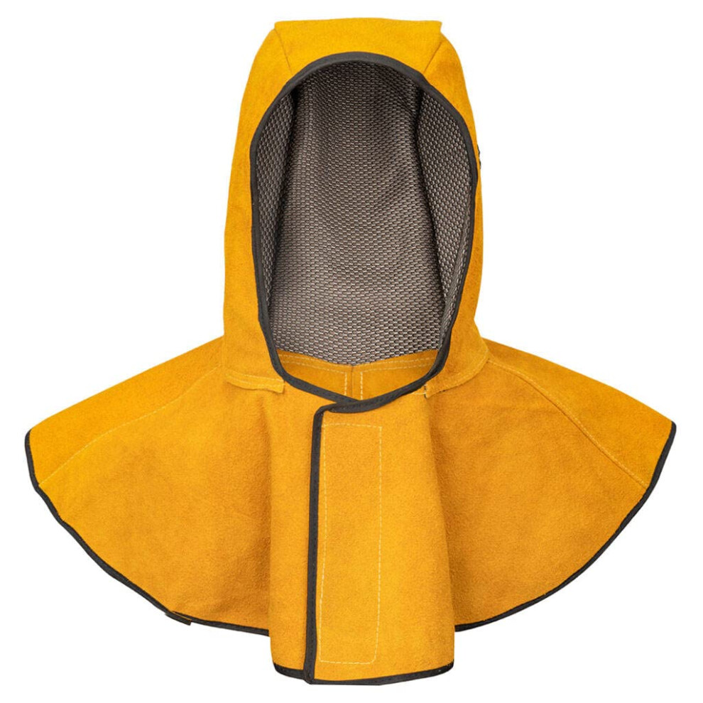 Welding Hood Antiscalding, Neck And Shoulder Drape, Flame Retardant Cowhide Heatinsulation Shawl Hat, Extra Safety 9426802382471