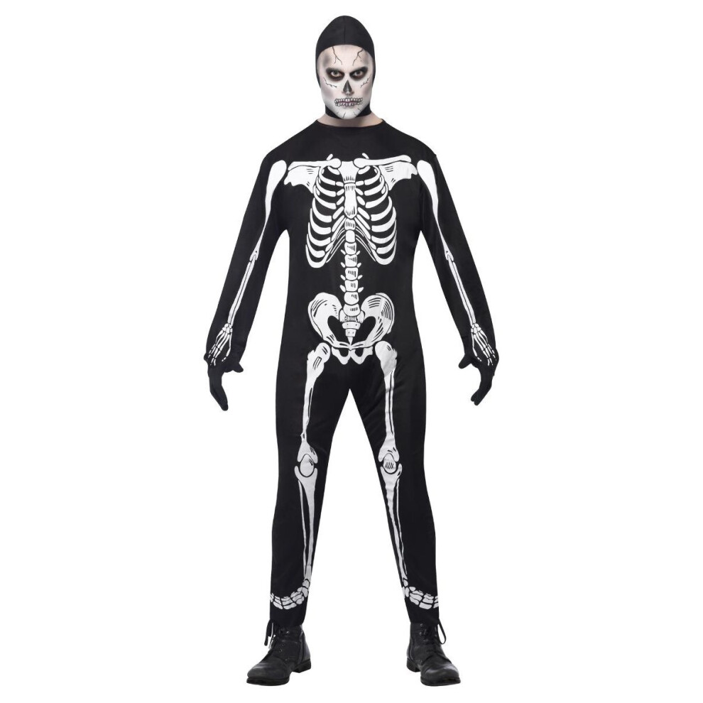 Smiffy's (L, Black) Unisex Adult Skeleton Halloween Costume Set