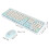 Wireless Combo Retro Round Keycap Keyboard & 1600 DPI Mouse Bluetooth Blue 2