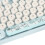 Wireless Combo Retro Round Keycap Keyboard & 1600 DPI Mouse Bluetooth Blue 15