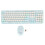 Wireless Combo Retro Round Keycap Keyboard & 1600 DPI Mouse Bluetooth Blue 3