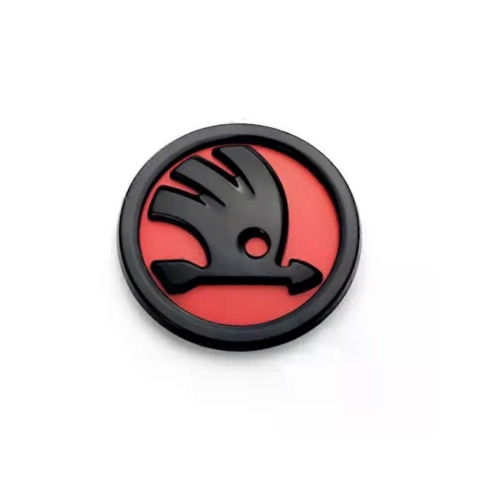 (90Mm ) Emblem Car Front Hood Badge Trunk Sticker Suitable For Skoda Octavia Rapid Kodiaq Kar Red 9444211461587