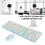 Wireless Combo Retro Round Keycap Keyboard & 1600 DPI Mouse Bluetooth Blue 12