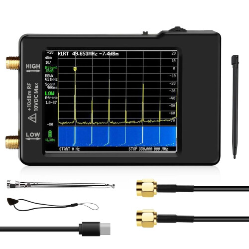 Spectrum Analyzer, Hand Held 2.8" Display ESD Protected V0.3.1_E, Frequency Range 100kHz to 960MHz, Portable Compact Design