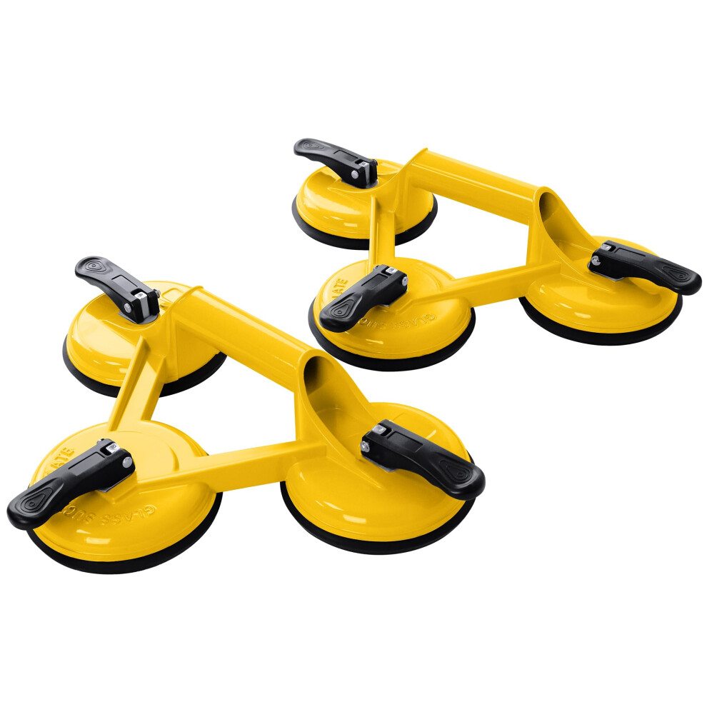 Glass Suction Cups, Pack Of 2, 120 Mm, Maximum Load 120 Kg, Yellow 9365049056489