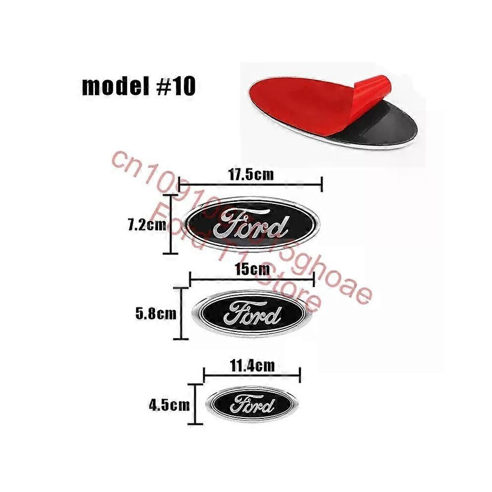 (11.4 X 4.5 Cm, Model 10, Ford) Hood Emblem, Suitable For Fiesta, Range Rover, Focus, Mondeo, Explor 9444211462508
