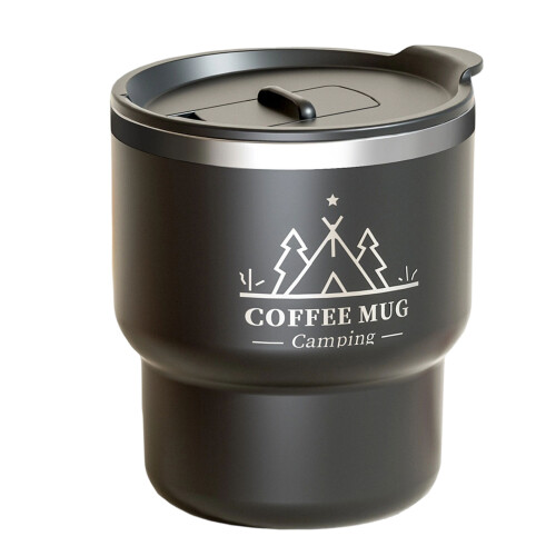 Stainless Steel Coffee Drinkware With Sealed Lid For-Black