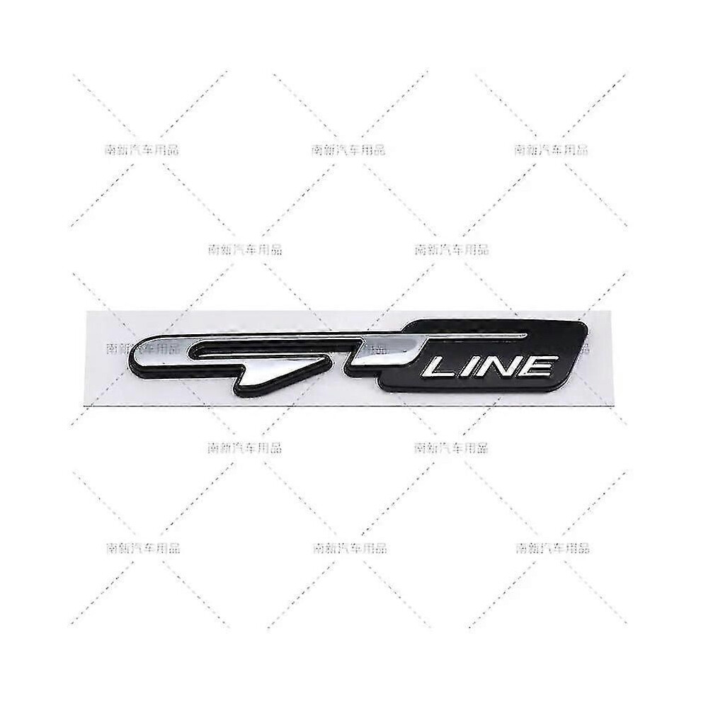 (Gt Line Silver) 3D Abs Gt Line Logo Car Trunk Emblem Badge For Kia Seltos Picanto K3 K5 Sport Black/Silver 9444211465783