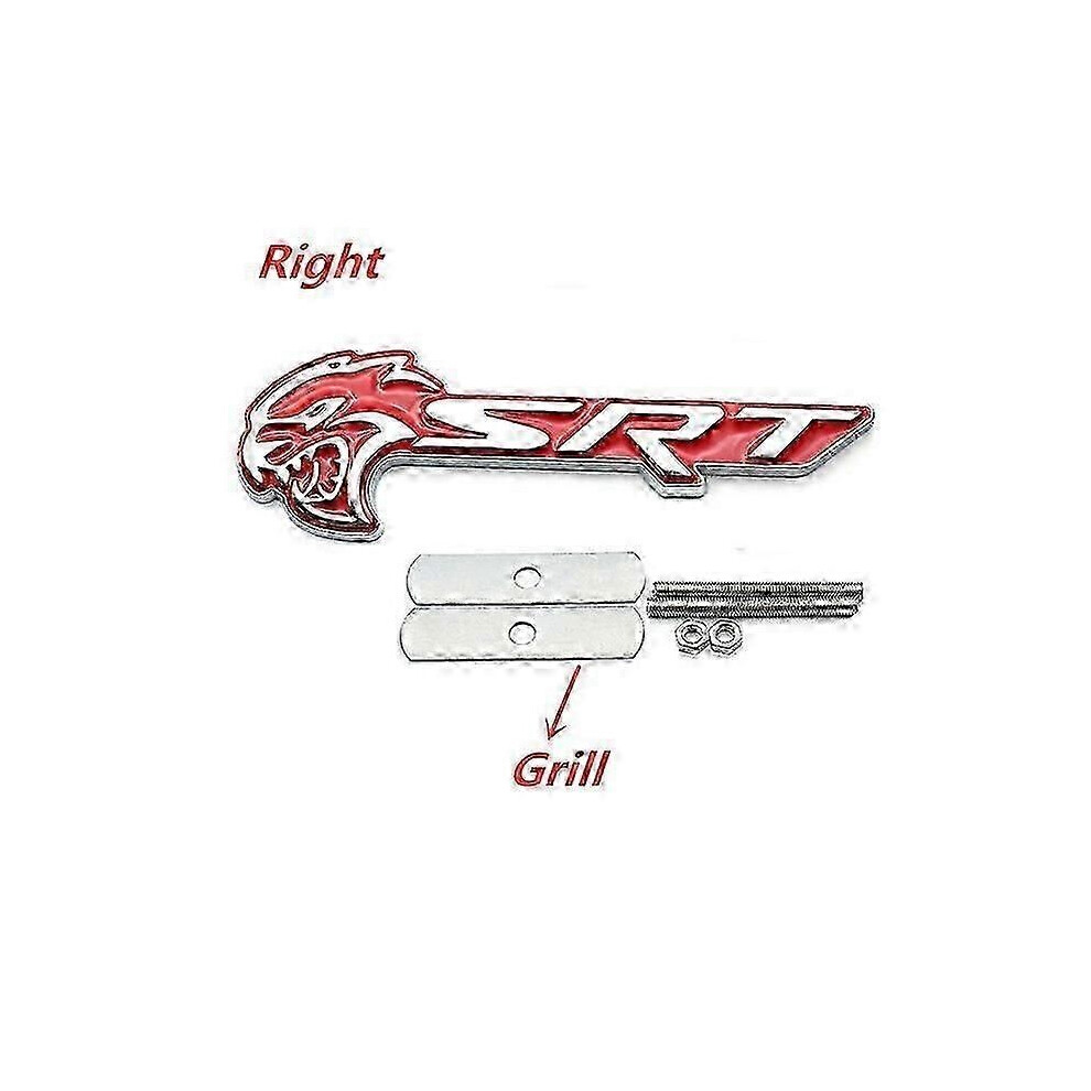 (Splitter-Grill) 3D Metal Car Emblem, Radiator Grille, Fender, Trunk, Badge, Sticker, Compatible Red 9444211467213