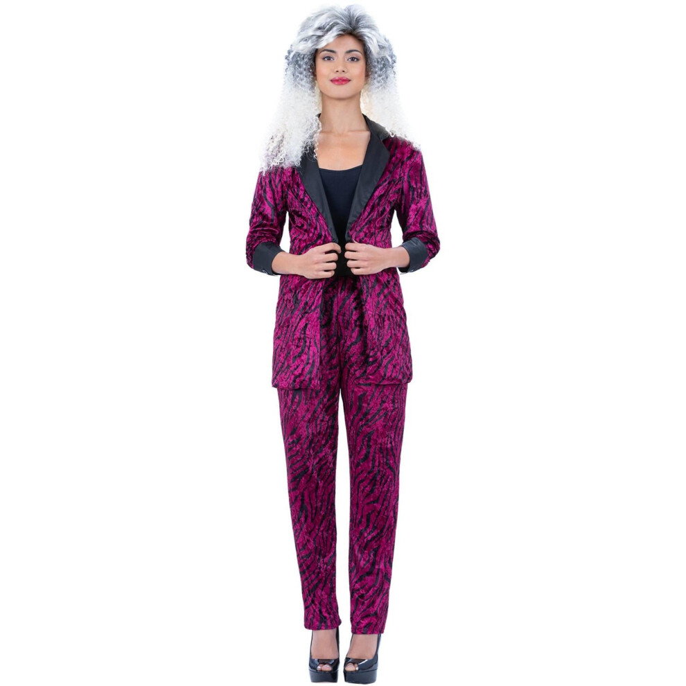 Smiffy's (S, Pink/Black) Unisex Adult 80S Zebra Print Costume Suit