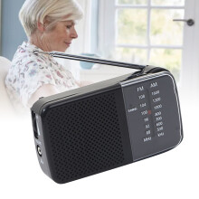 Tragbare AM FM Kurzwellenvintage-Radio mit Batterie - Schwarz