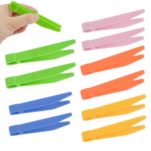 Pack of 10 plastic tweezers, children's learning toy, colorful for DIY crafts, beads