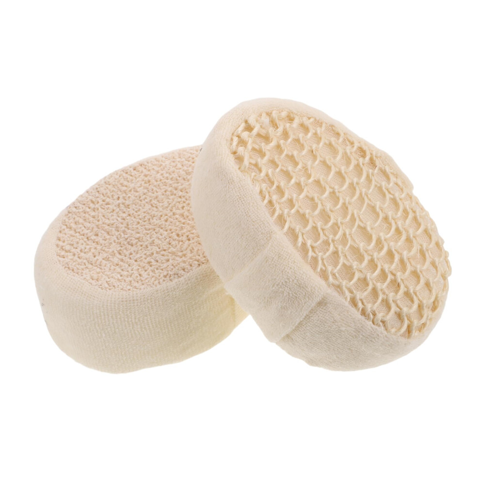 Sisal Bath Sponge, Natural Exfoliating Oval Scrubber, QuickDrying, Deep Cleaning, 2Pack, Ergonomic Durable Design