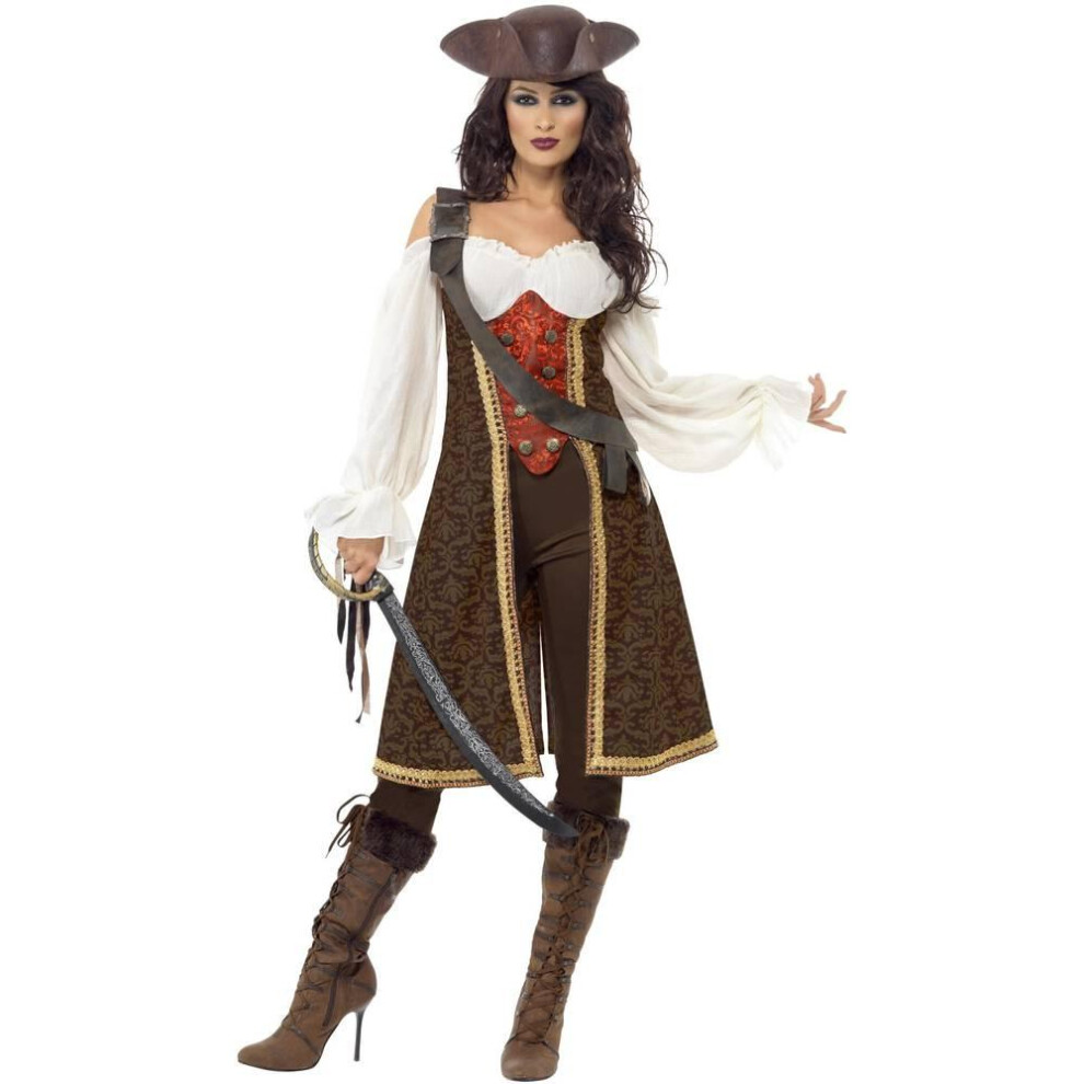 Smiffy's Womens/Ladies High Seas Pirate Wench Costume Set Gold
