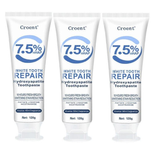 3PCS Hydroxyapatite Toothpaste for Advanced Enamel Protection, Refreshes Breath, Fluoride-Free Toothpaste for Sensitive Teeth