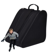 Skate Storage Bag for Skating Shoes - Black Figure Skating Carry Bag 7.87x15.35x14.96 Inches for Skates Transport